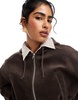 ASOS DESIGN bonded cord jacket in brown