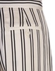 Cream Satin Striped Wide Leg Trousers