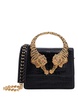 Black Large Roar Shoulder Bag With Jewelled Tigers