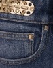 Dark Blue Denim Baggy Jeans With Medals