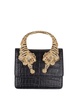 Black Medium Roar Shoulder Bag With Jewelled Tigers