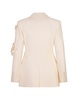 White Virgin Wool Blazer With Flower Appliqués