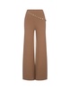 Camel Wool And Cashmere Wide-leg Trousers With Chain