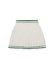 White Bouclé Pleated Mini Skirt