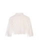 Ivory Paisley Macramé Crop Shirt