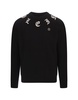 Wool & Cashemere Round Neck Pullover In Black