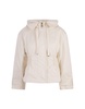 White Short Down Jacket With Elasticated Waistband