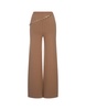 Camel Wool And Cashmere Wide-leg Trousers With Chain