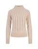 Rose Beige High-neck Sweater With Crystals