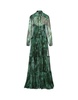 Long Silk Dress With Green Malachite Print