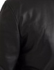 Black Bomber Leather Full Zip Biker Blouson Jacket