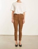 5 pocket ankle pants in dark cognac