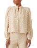 ana snow feather shirt in ivory snow