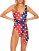 samira one piece in patriotic polka dot