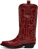 Red Mid Shaft Embroidered Western Boots