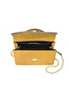 New Ondina Color Block Flap Top Leather Satchel Bag - Caramel/Saffron Color