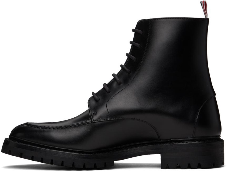 Black Commando Sole Apron Stitch Boots