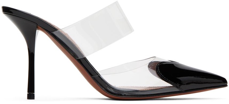 Heart patent leather and PU mules