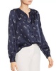 mintee midnight silk blouse in navy blue