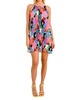 pleated floral mini dress in multicolor