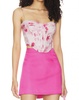 elsie corset top in pink floral