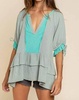 baby doll tunic top in aqua sage