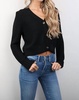 fran crop sweater cardigan in black