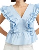 pleated top in baby blue