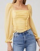 tonina sheer long sleeve top in dandelion