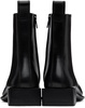 Black Throttle Leather Ankle Boots