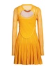 Yellow Stretch Viscose Blend Mini Dress