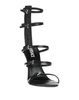 VERSACE Black Pointed-Toe Heeled Sandals - Satin, Leather, Mirror Stiletto Heels