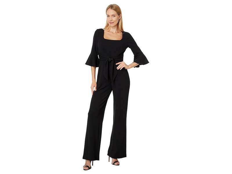 Knit Crepe Tie Front Jumpsuit