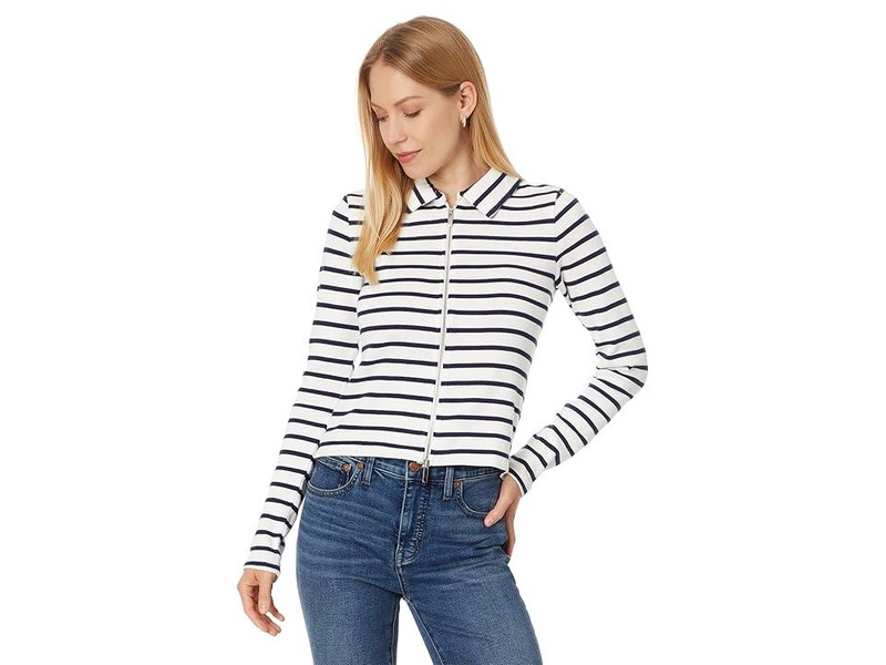 Grill Long Sleeve Zip Top Stripe