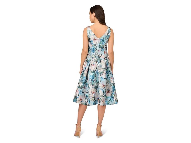 Adrianna Papell Women's Floral Jacquard Midi Dress