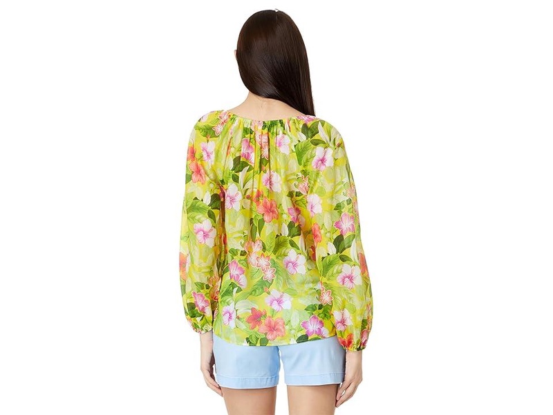 Happy Hour Flwr LS Peasant Top