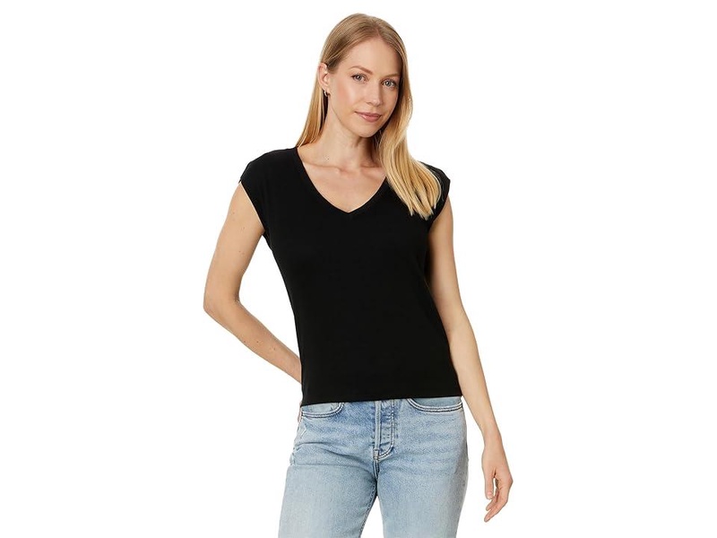 Tati V-Neck Power Shoulder Top