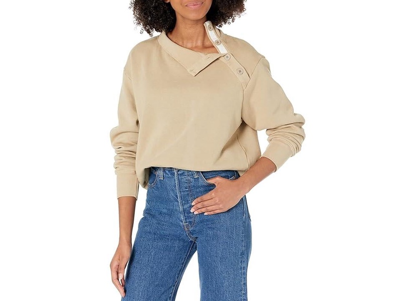 Button Neck Sweatshirt