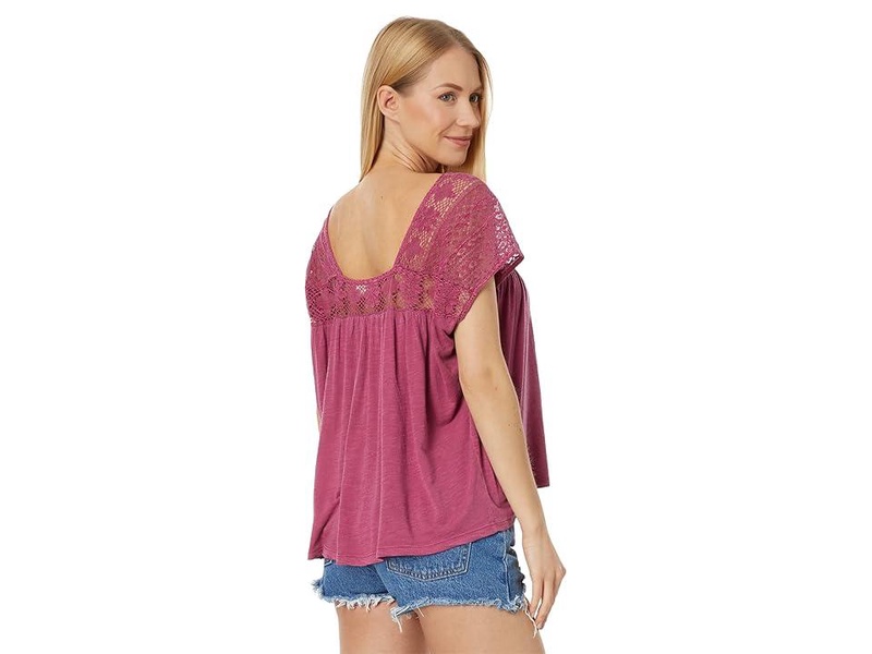 Square Neck Lace Beach Tee