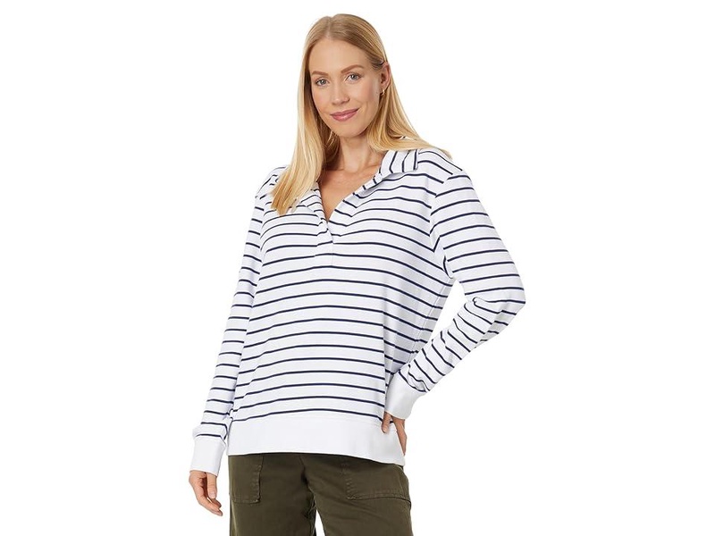 Striped Popover Sweatshirt