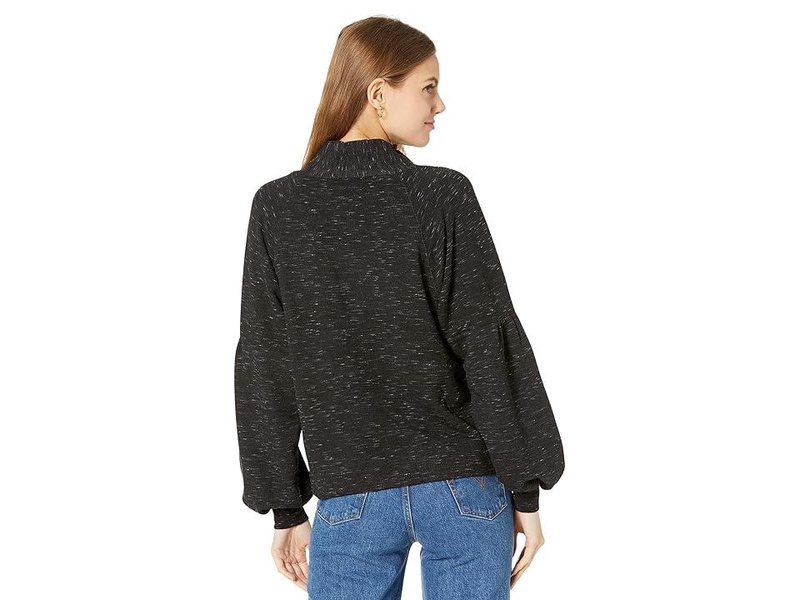 Space Dye Cowl Neck Pullover Sweatshirt in Eco Fleece