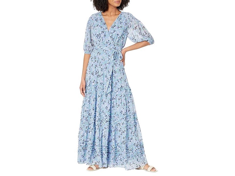 blakeli maxi dress in light blue heart print