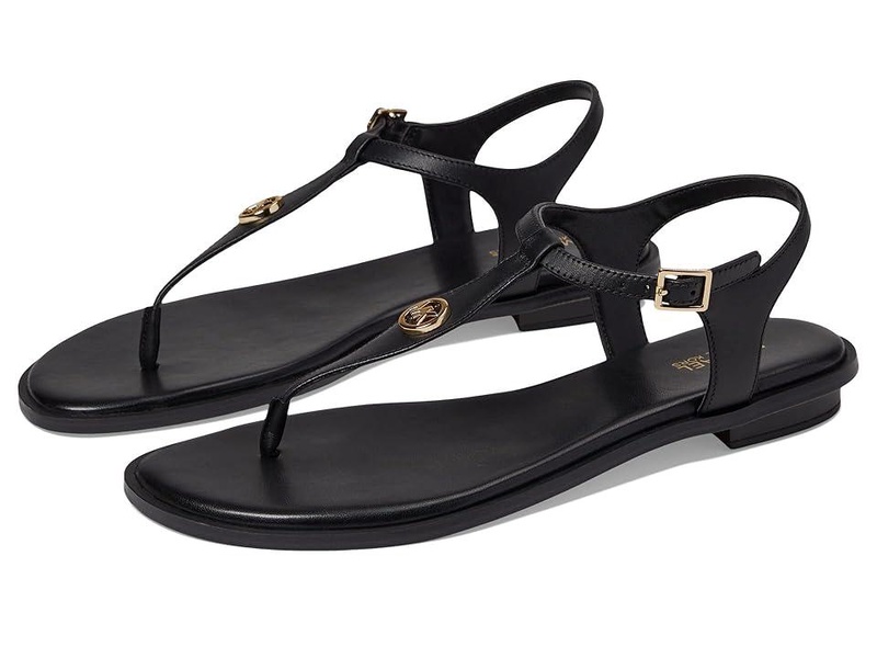 Michael Michael Kors Logo Plaque Ankle Strap Sandals