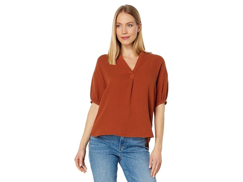 Bubble Sleeve Popover Shirt - Taosen Double Gauze