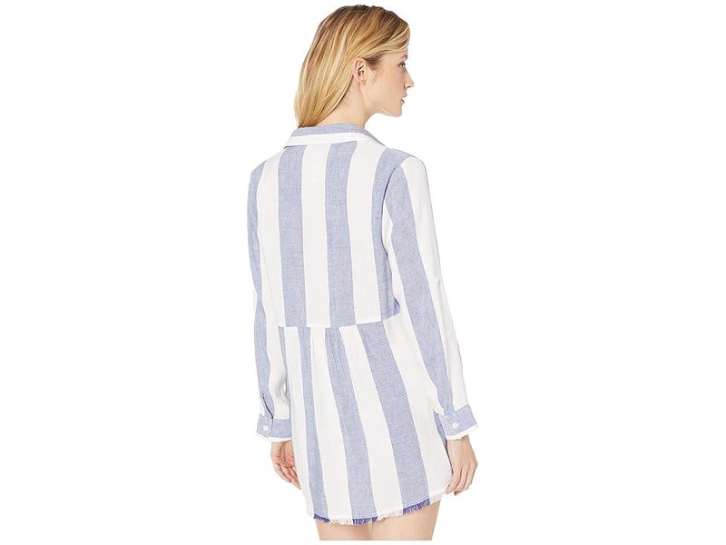 Rugby Beach Stripe Boyfriend Shirt Cover-Up