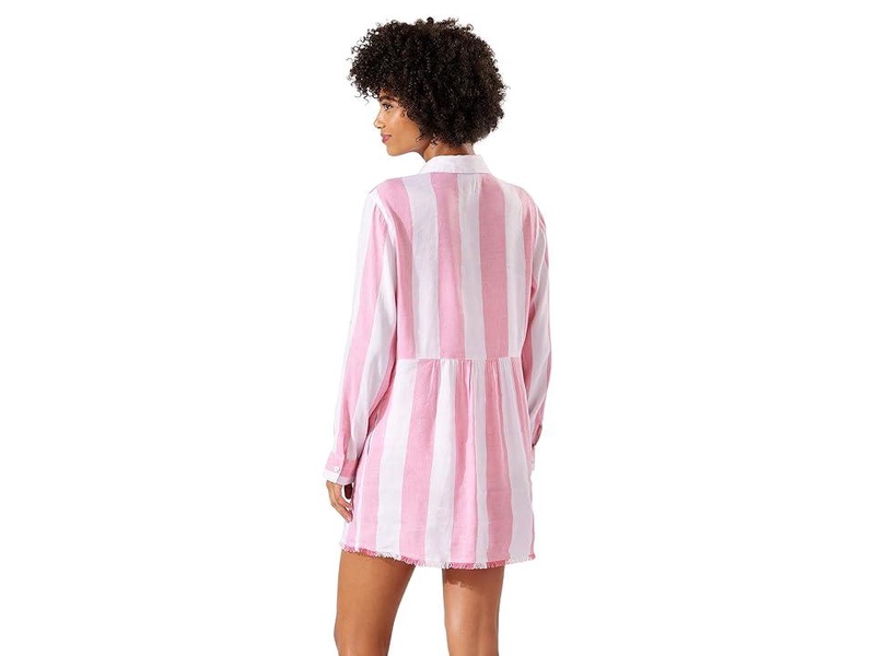 Rugby Beach Stripe Boyfriend Shirt Cover-Up