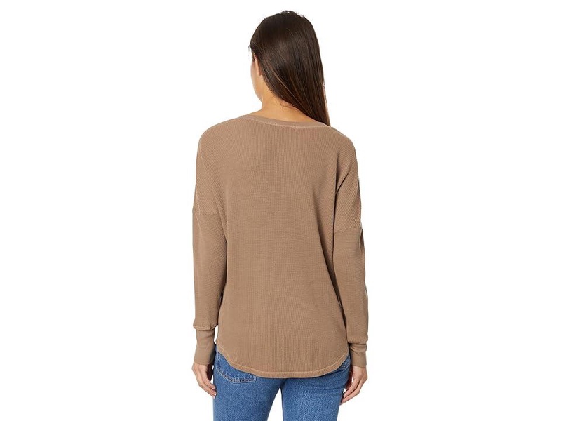 Washed Cotton Modal Thermal Long Sleeve V-Neck Tunic