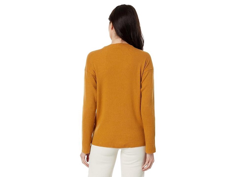 Textured Rib Long Sleeve Turtleneck Top