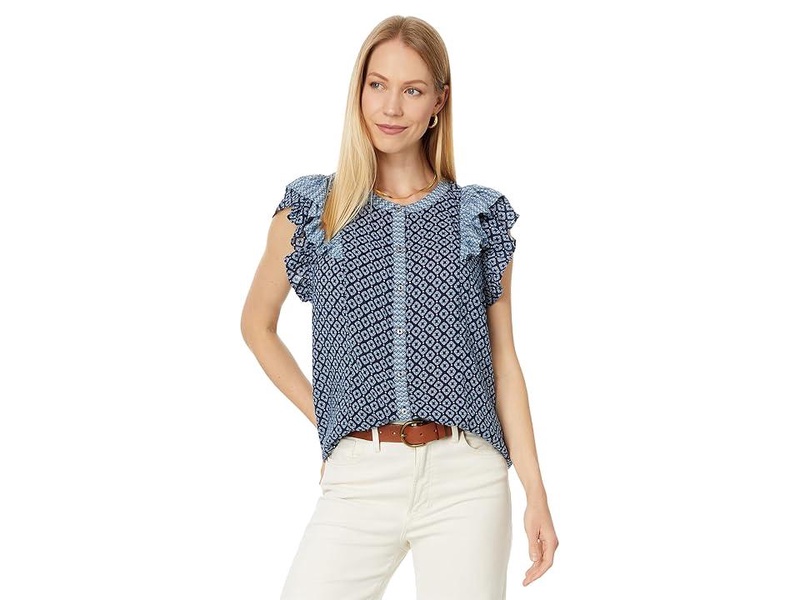 Button Front Flutter Sleeve Top