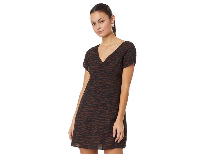 V-Neck Mini Dress in Abstract Animal